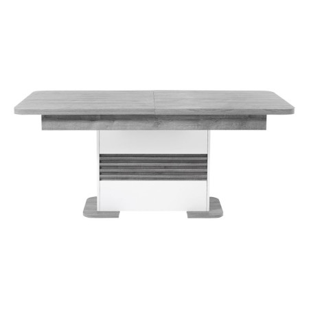 Table avec allonge VERTIGO blanche et chêne gris
