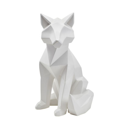 Statue origami RENARD blanche