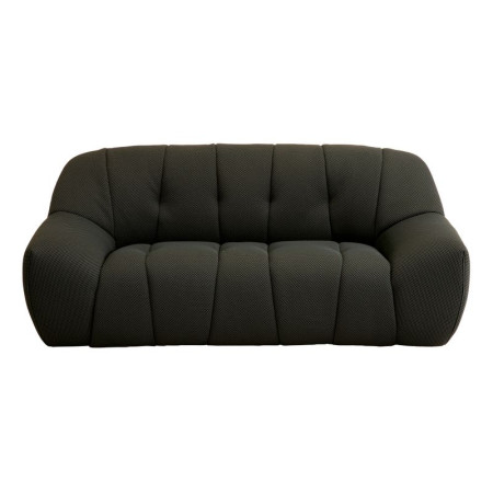 Canapé droit en tissu 2 places noir moderne NOVA