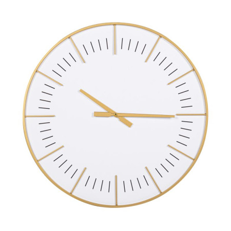 Horloge Ø 60 cm FRANCES Blanc et doré