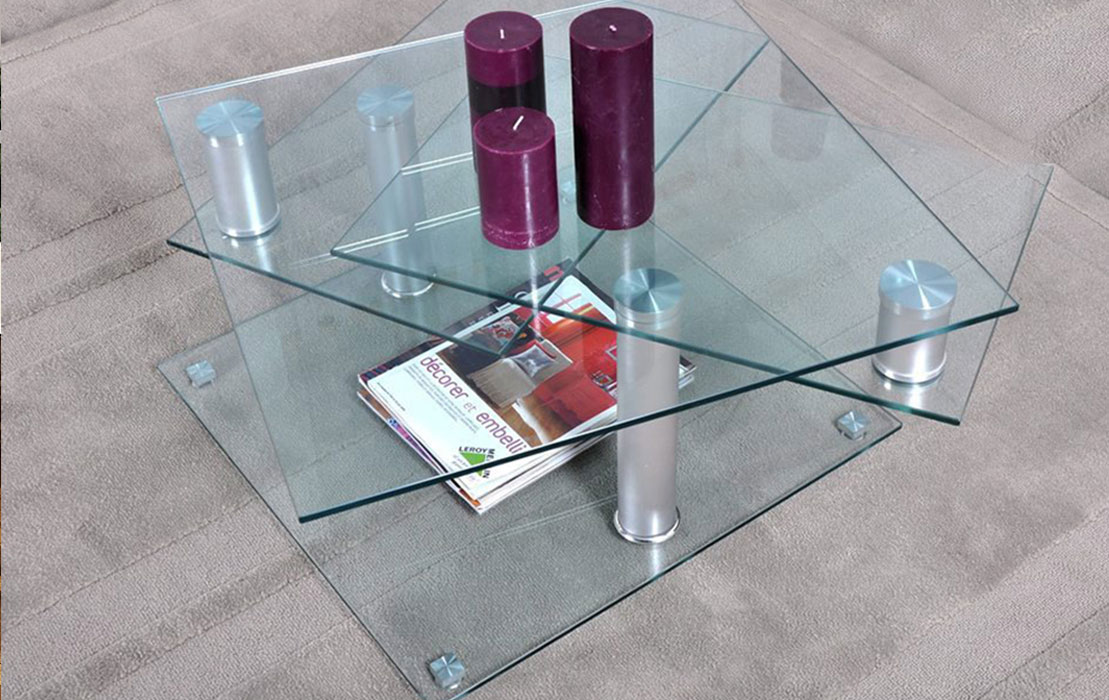 table basse verre design tapis rond